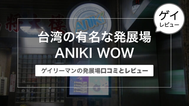 台湾のおすすめ発展場 ANIKI WOW（アニキ ワウ）〜ゲイリーマンの発展場レビュー〜