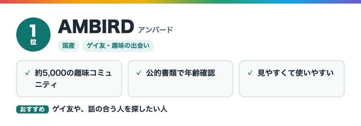 1位 AMBIRD(アンバード)の特徴とおすすめな人